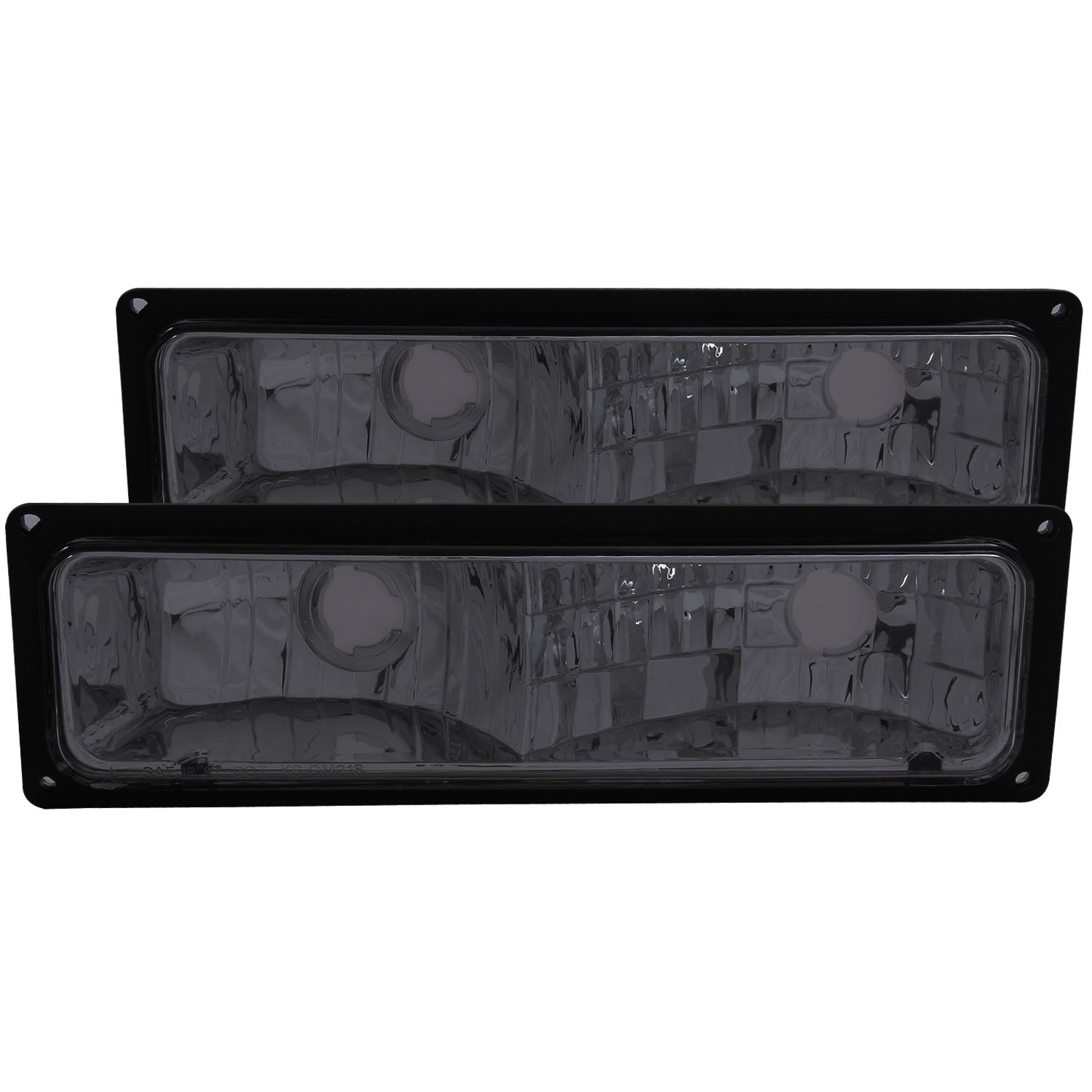 ANZO 1988-1998 Chevrolet C1500 Euro Parking Lights Smoke - 511034 for 1988-2000 Chevrolet C3500 - front view