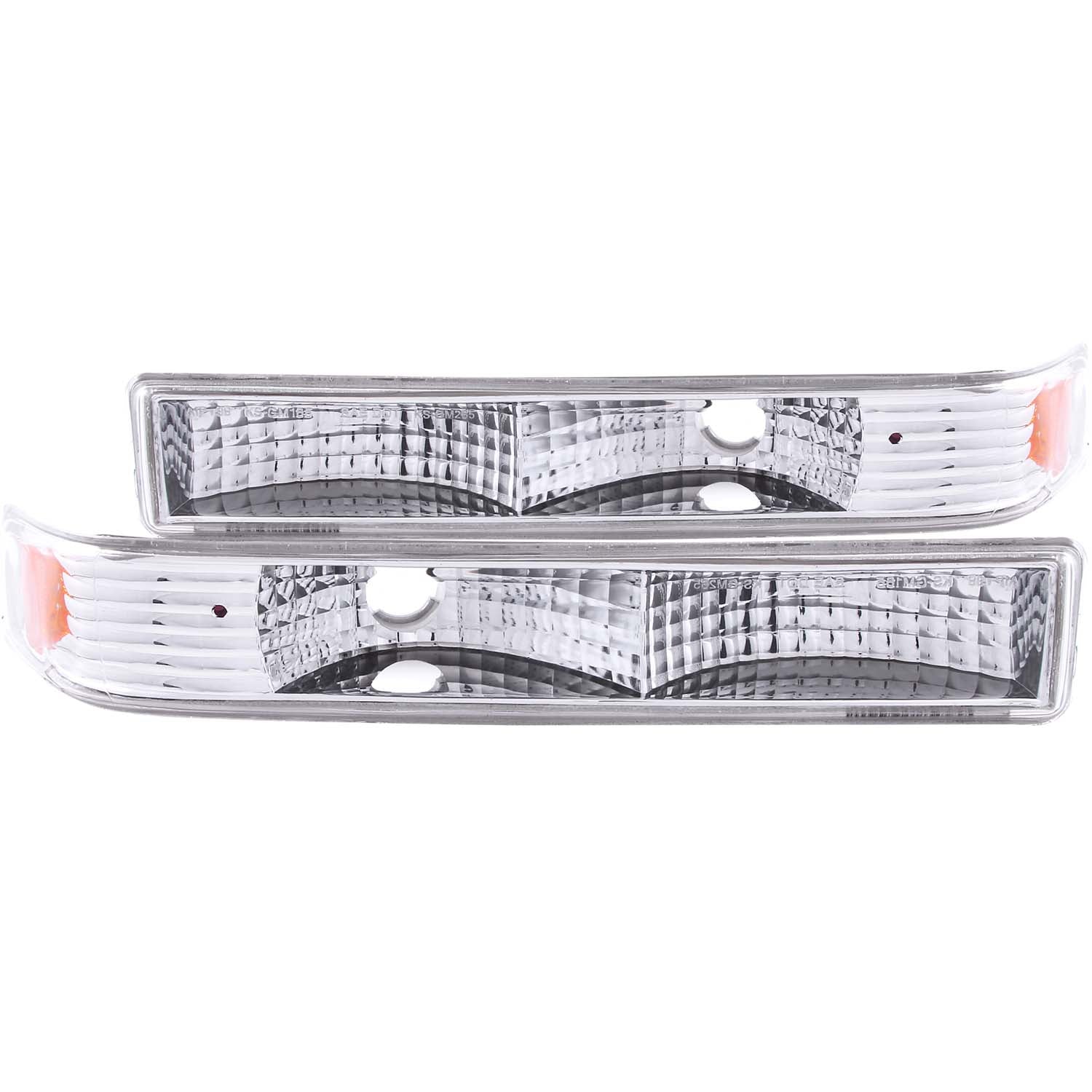 ANZO 1998-2005 Chevrolet S-10 Euro Parking Lights Chrome - 511038 for 1998-2004 Chevrolet Blazer - front view