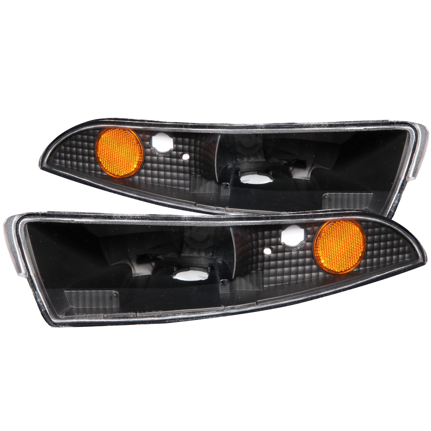 ANZO 1993-2002 Chevrolet Camaro Euro Parking Lights Black w/ Amber Reflector - 511045 for 1993-2002 Chevrolet Camaro - front 