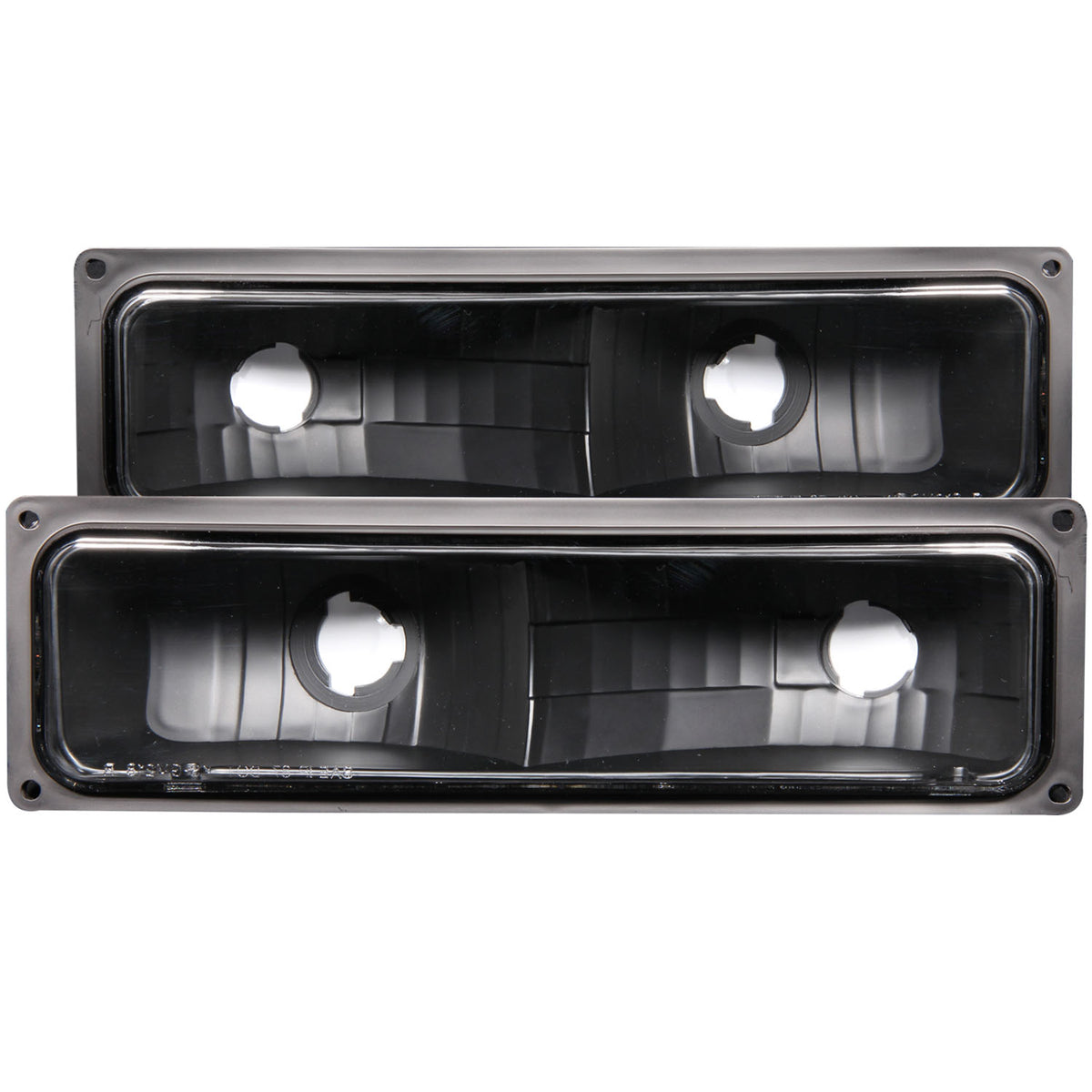 ANZO 1988-1998 Chevrolet C1500 Euro Parking Lights Black - 511053 for 1988-2000 Chevrolet C3500 - front view