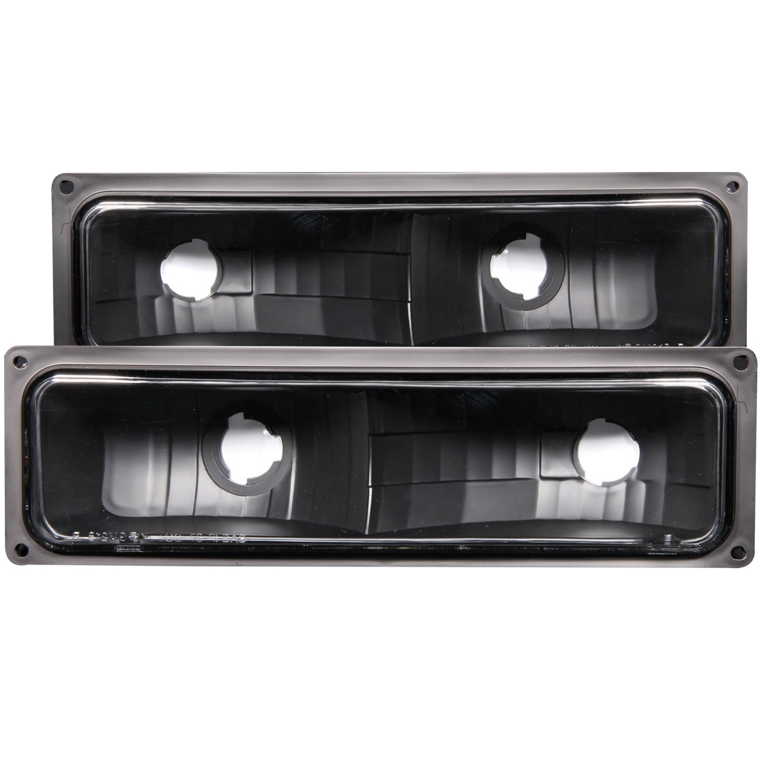 ANZO 1988-1998 Chevrolet C1500 Euro Parking Lights Black - 511053 for 1988-2000 Chevrolet C3500 - front view