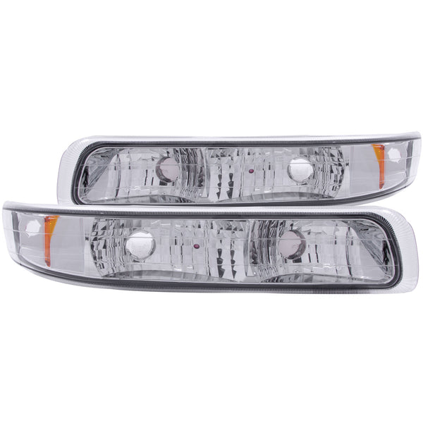 ANZO 1999-2002 Chevrolet Silverado 1500 Euro Parking Lights Chrome w/ Amber Reflector - 511064 for 2000-2006 Chevrolet Suburb
