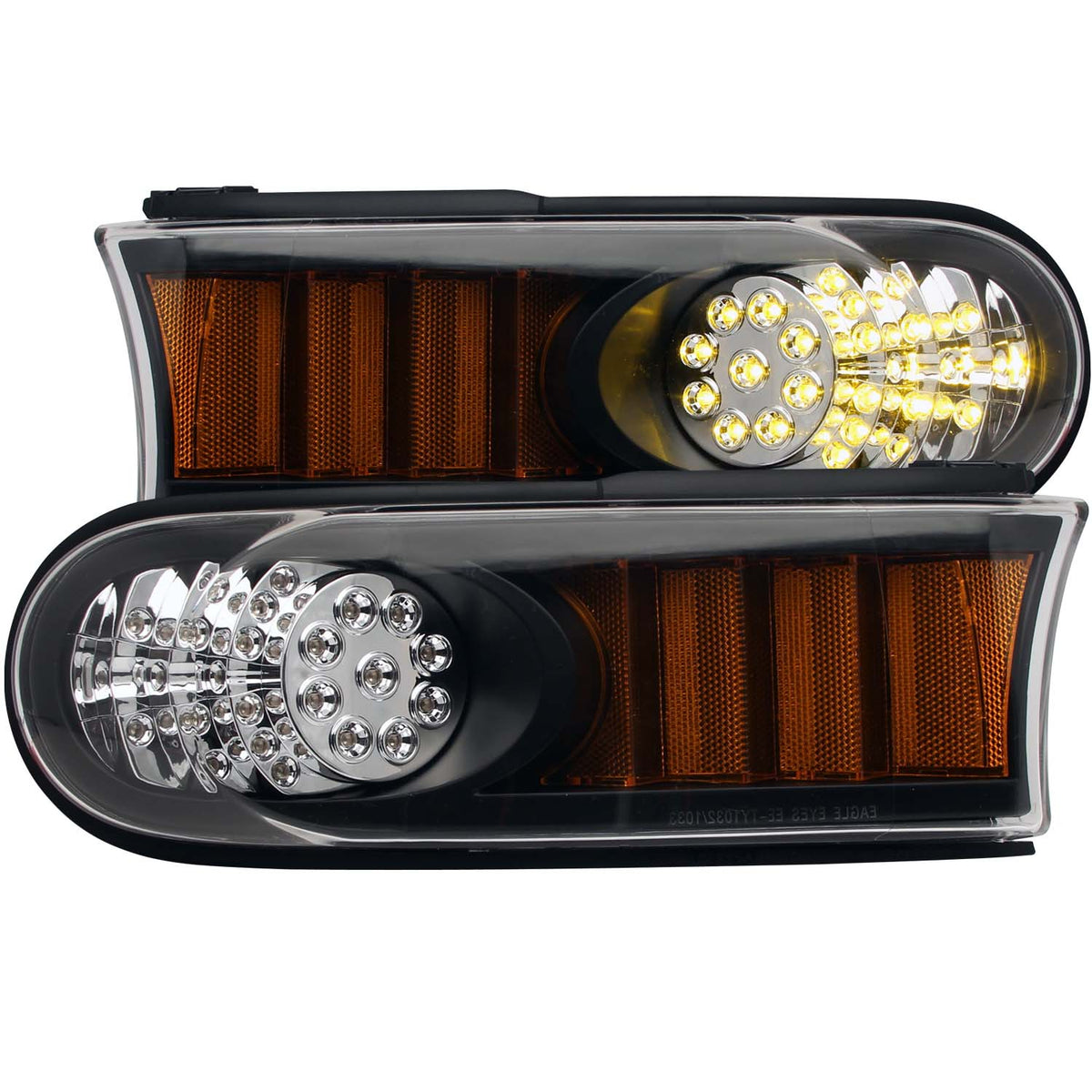 ANZO 2007-2013 Toyota Fj Cruiser LED Parking Lights Black w/ Amber Reflector - 511078 for 2007-2014 Toyota FJ Cruiser - front