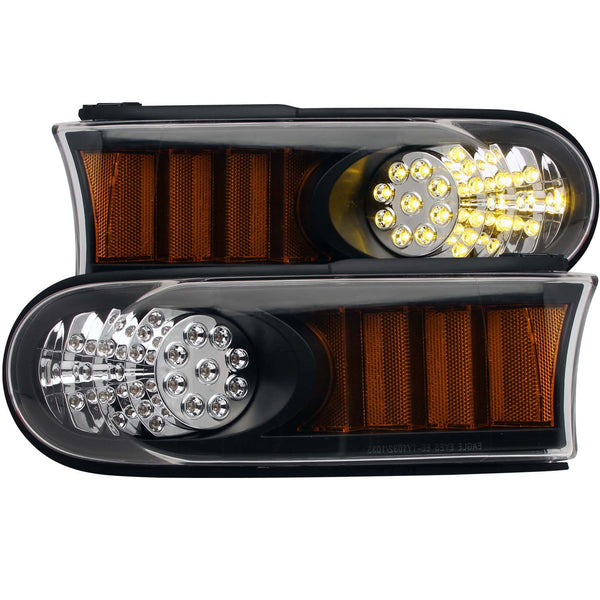 ANZO 2007-2013 Toyota Fj Cruiser LED Parking Lights Black w/ Amber Reflector - 511078 for 2007-2014 Toyota FJ Cruiser - front