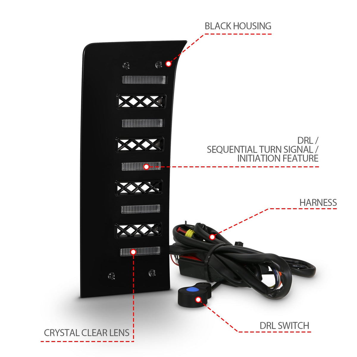TOYOTA TUNDRA 22-26 FULL LED DRL VENT LIGHTS W/ DRL SWITCH, INITIATION, & SEQUENTIAL SIGNAL (FOR OE BUMPERS ONLY; DOES NOT FIT MODELS WITH FACTORY LED PROJECTORS)