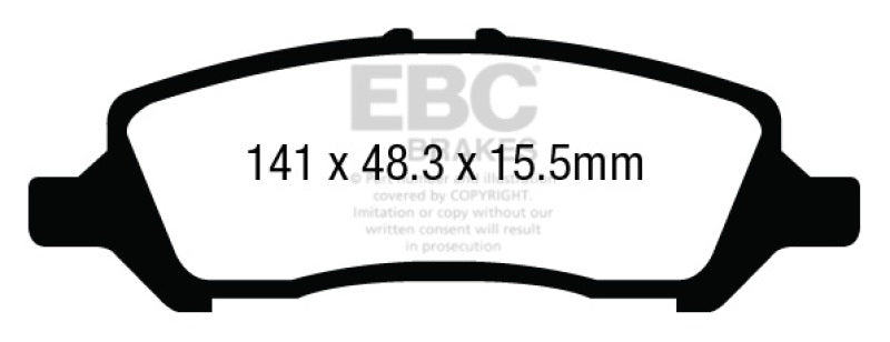 EBC 12+ Dodge Dart 1.4 Turbo Yellowstuff Rear Brake Pads - DP43009R