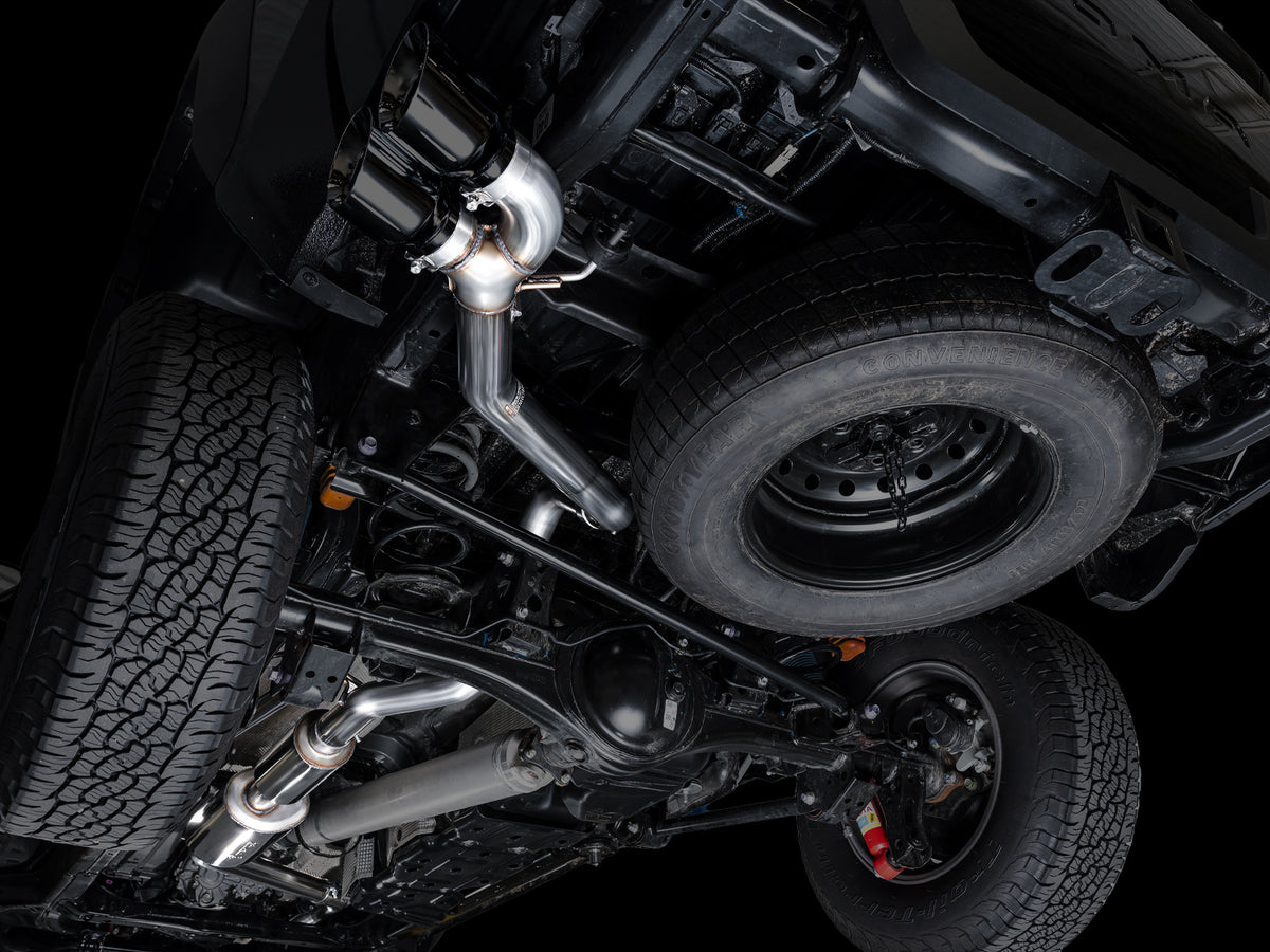 AWE Exhaust for 4th Gen Toyota Tacoma Dual Diamond Black Tips - 3015-33254