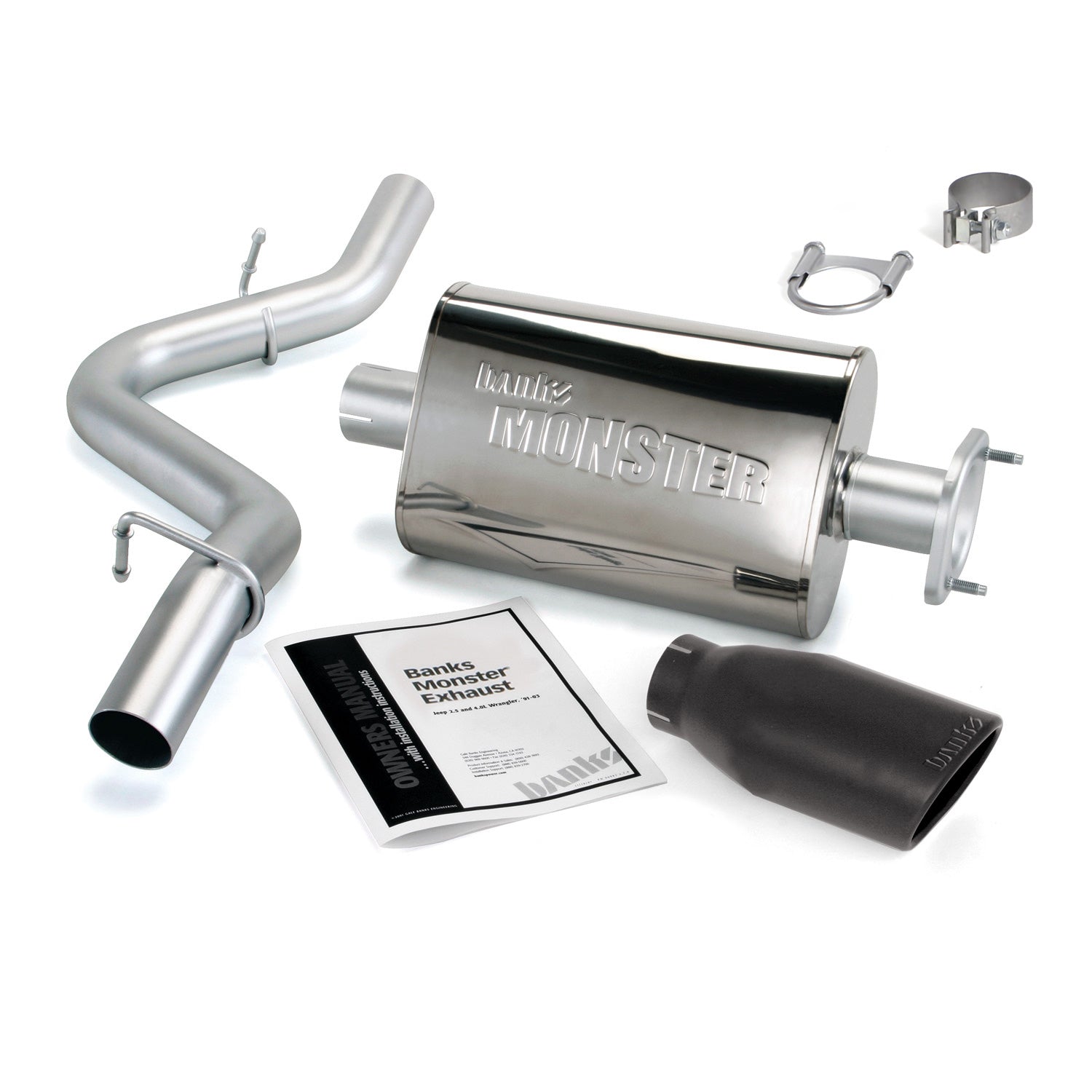 Banks Power 04-06 Jeep 4.0L Wrangler Monster Exhaust System - SS Single Exhaust w/ Black Tip - 51314-B