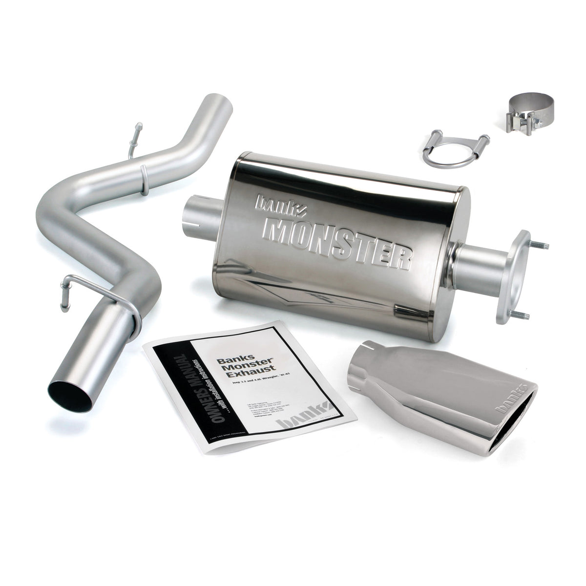 Banks Power 04-06 Jeep 4.0L Wrangler Monster Exhaust System - SS Single Exhaust w/ Chrome Tip - 51314