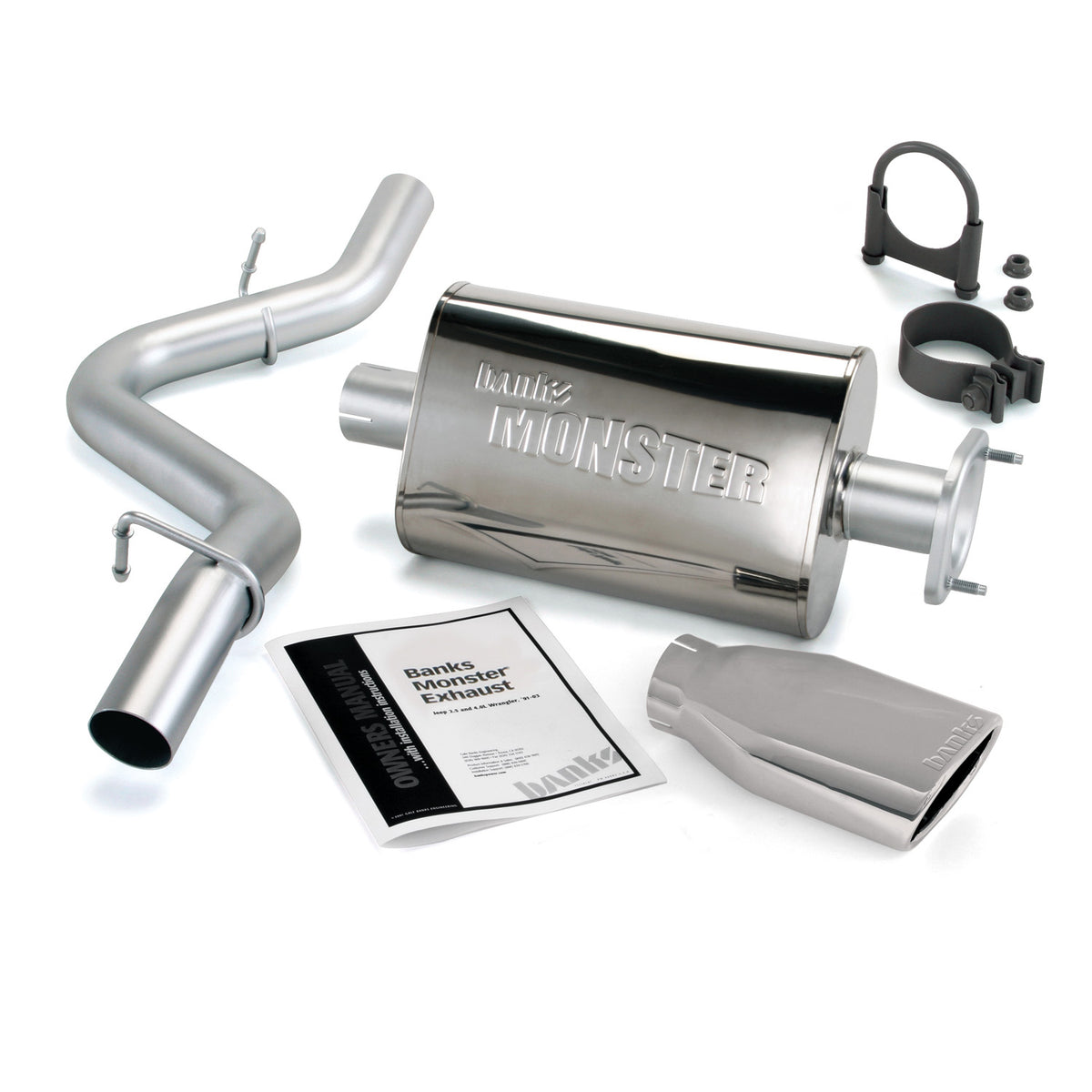 Banks Power 04-06 Jeep 4.0L Wrangler Unlimited Monster Exhaust Sys - SS Single Exhaust w/ Chrome Tip - 51315
