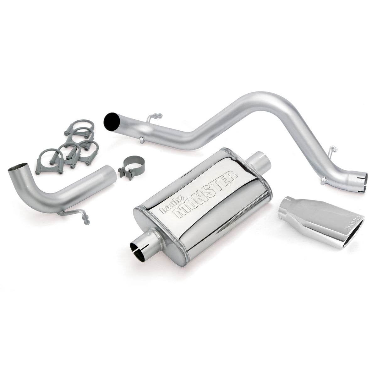 Banks Power 12-15 Jeep 3.6L Wrangler (All) - 4dr Monster Exh Sys - SS Single Exh w/ Chrome Tip - 51343