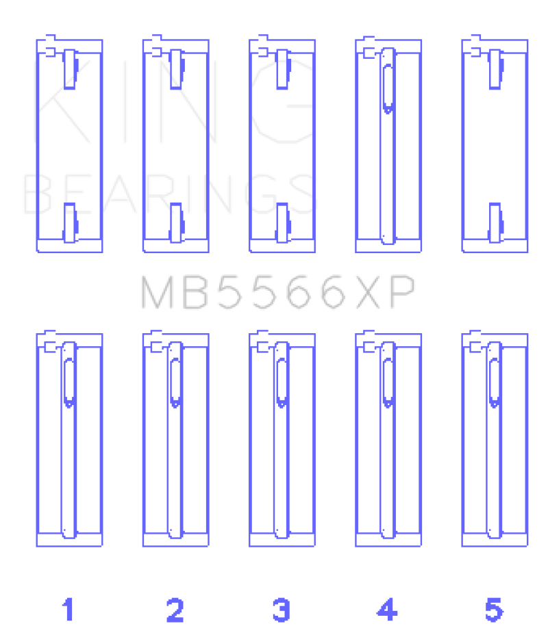 King Audi A4 1.8L AEB (Size +.25 Oversized) Performance Main Bearing Set - MB5566XP0.25