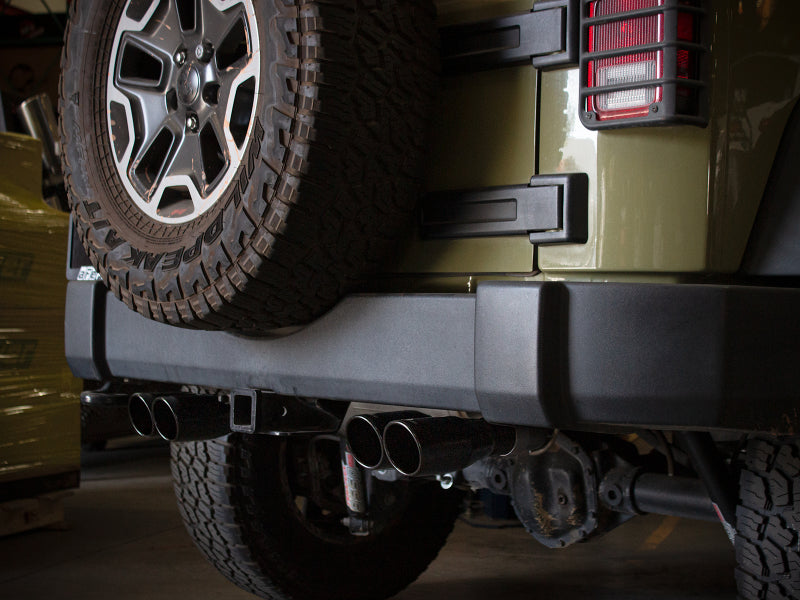 aFe Rebel Series 2.5in 409 SS Axle-Back Exhaust System Black 07-18 Jeep Wrangler (JK) V6-3.6L/3.8L - 49-48086-B