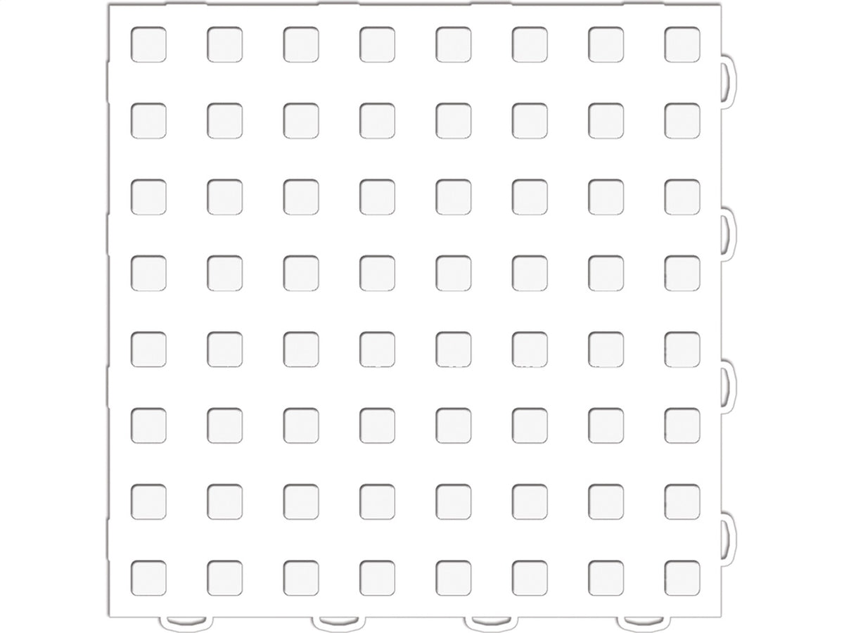 Weathertech - WeatherTech® TechFloor™ - 12 in. x 12 in. Solid Floor Tile w/Raised Squares - 51T1212SS WH