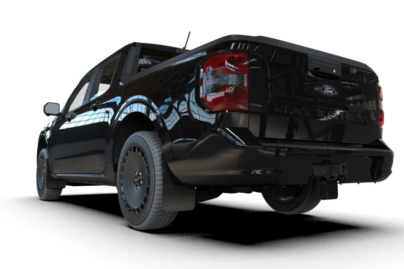 Rally Armor 22-26 Ford Maverick Black Mud Flap - Metallic Black Logo - MF145-UR-BLK-MBK