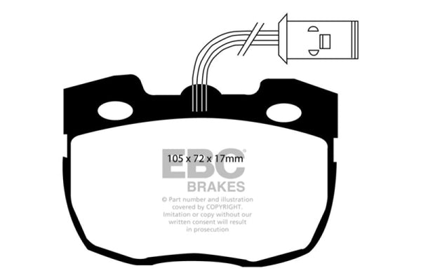EBC 95-96 Land Rover Discovery (Series 1) 3.9 Greenstuff Front Brake Pads - DP6814 for 1990-1995 Land Rover Range Rover - fro