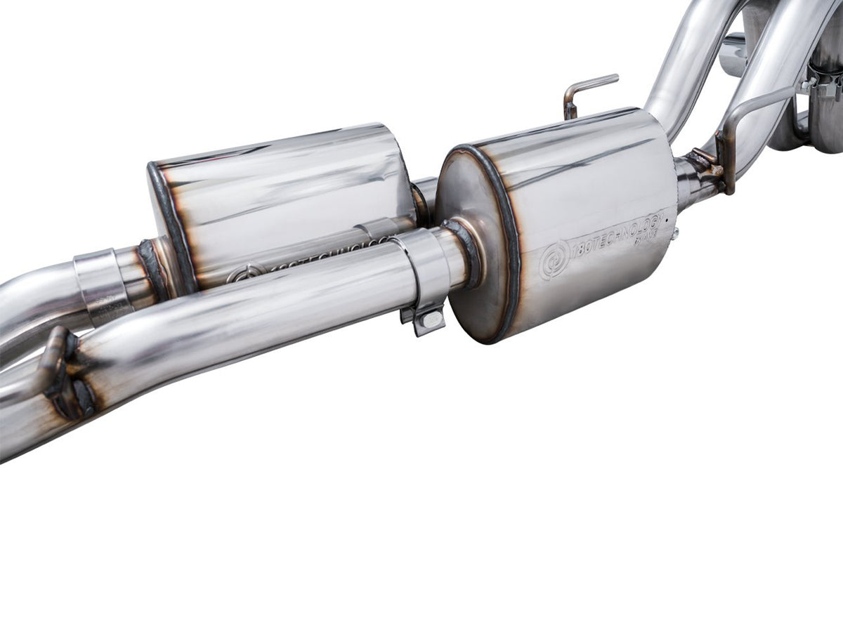 AWE 16-22 Toyota Tacoma 0FG Catback Exhaust w/ BashGuard - Dual Chrome Silver Tips - 3015-32826