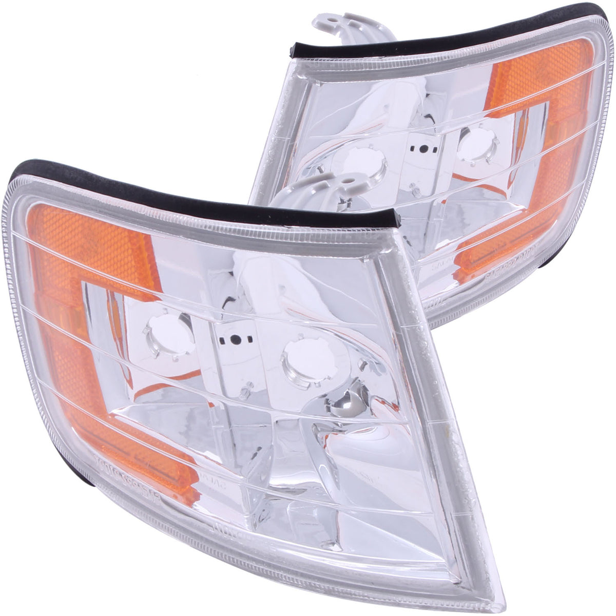 ANZO Corner Lights 1994-1997 Honda Accord Euro Corner Lights Chrome w/ Amber Reflector - 521028 for 1994-1997 Honda Accord - 