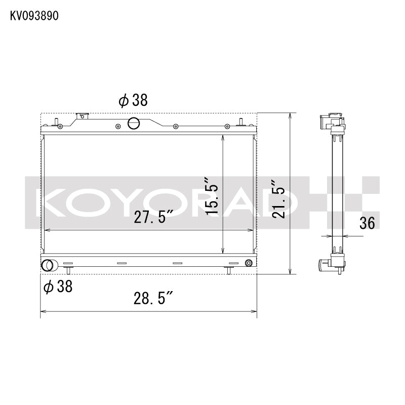 Koyo 22-25 Subaru WRX All Aluminum Performance Radiator - VH093890