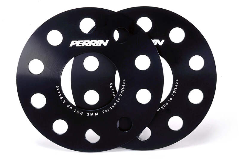 PERRIN 23-26 Toyota GR Corolla 60.1mm CB / 5x114.3 BP Wheel Spacers - 3mm - PTP-WHL-103BK