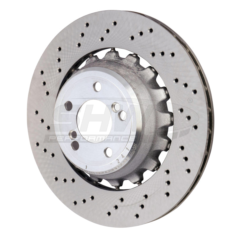 SHW 15-18 BMW X5 M 4.4L Left Rear Cross-Drilled Lightweight Brake Rotor (34212284903) - BRL48503