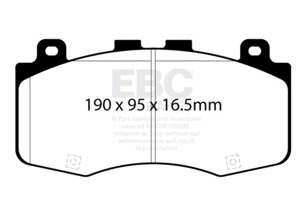 EBC 2018+ Jeep Grand Cherokee Trackhawk Bluestuff Front Brake Pads - DP52400NDX for 2018-2021 Jeep Grand Cherokee - front vie