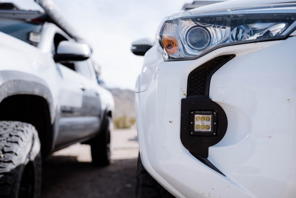 Cali Raised 14-24 Toyota 4Runner Led Fog Light Pod Rep Brackets Kit - Brackets W/ 3X2 18W Amber Pods - CR2554 - front view