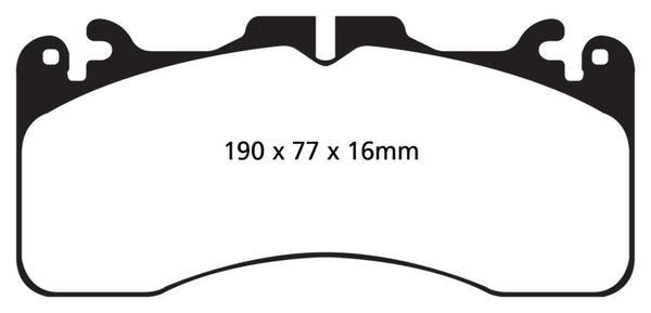 EBC 09+ Lexus LS460 4.6 Sport Greenstuff Front Brake Pads - DP21867 for 2007-2017 Lexus LS - front view
