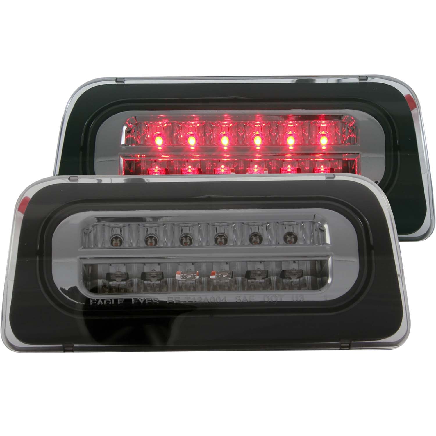 ANZO 1995-2005 Chevrolet S-10 LED 3rd Brake Light Smoke - 531043 for 1994-2004 Chevrolet S10 - front view