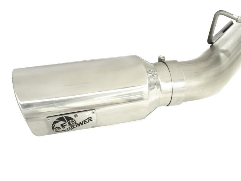 aFe MACHForce XP Exhaust Aluminized Dual Split DPF Back 11-15 GM Diesel Truck V8-6.6L (td) (pol tip) - 49-04043-P