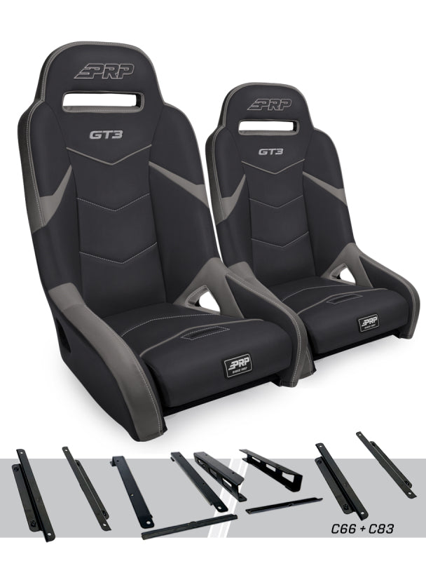 PRP Honda Talon GT3 Suspension Seats Kit (Pair) - Black & Gray - A7301-PORXP-C66-203