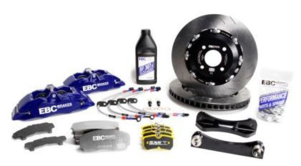 EBC Racing 12-19 BMW 3-Series (F30/F31/F34) Blue Apollo-4 Calipers 330mm Rotors Front Big Brake Kit - BBK022BLU-1 for 2007-20