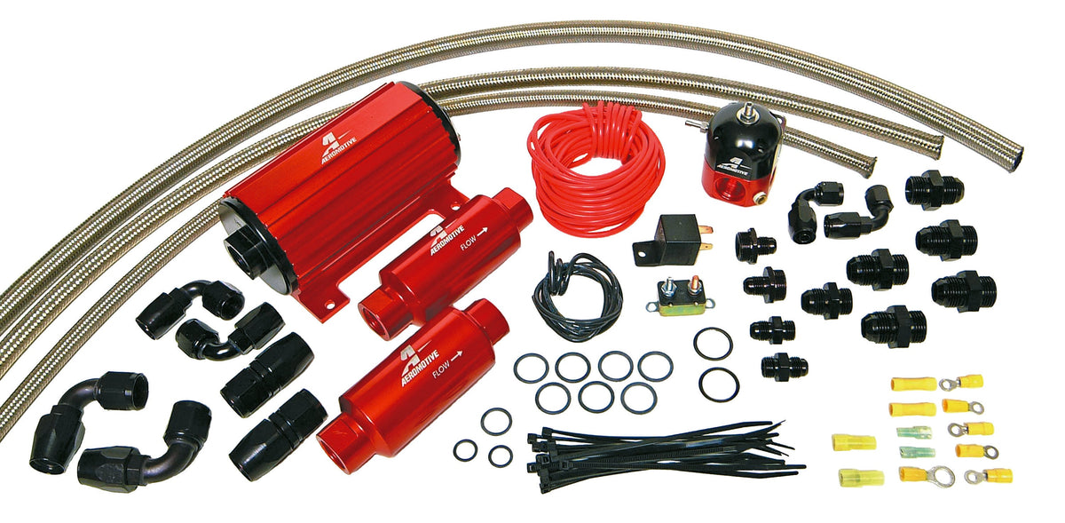 Aeromotive A1000 Carbureted Fuel System Complete (Inc 11101 Pump/13204 Reg/Filters/Hose/Etc.) - 17242