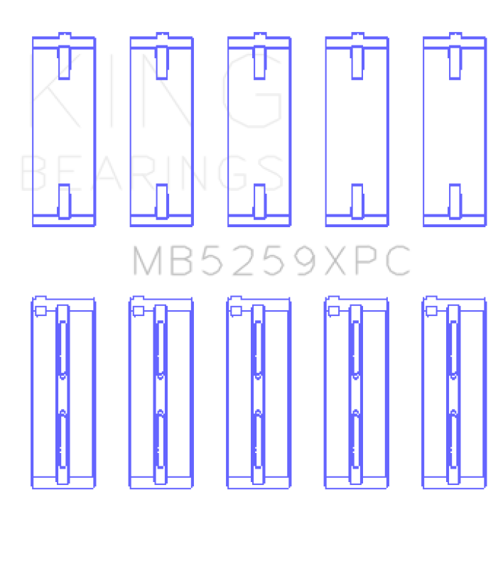King Honda A-Series/B-Series/K-Series (Size .026) pMaxKote Performance Main Bearing Set - MB5259XPC.026