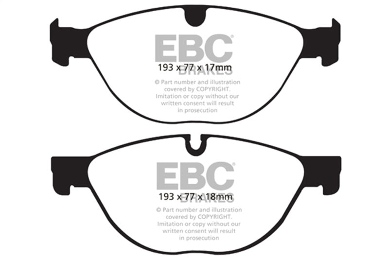 EBC 10-15 Jaguar XF 5.0 Supercharged (470) Yellowstuff Front Brake Pads - DP42076R