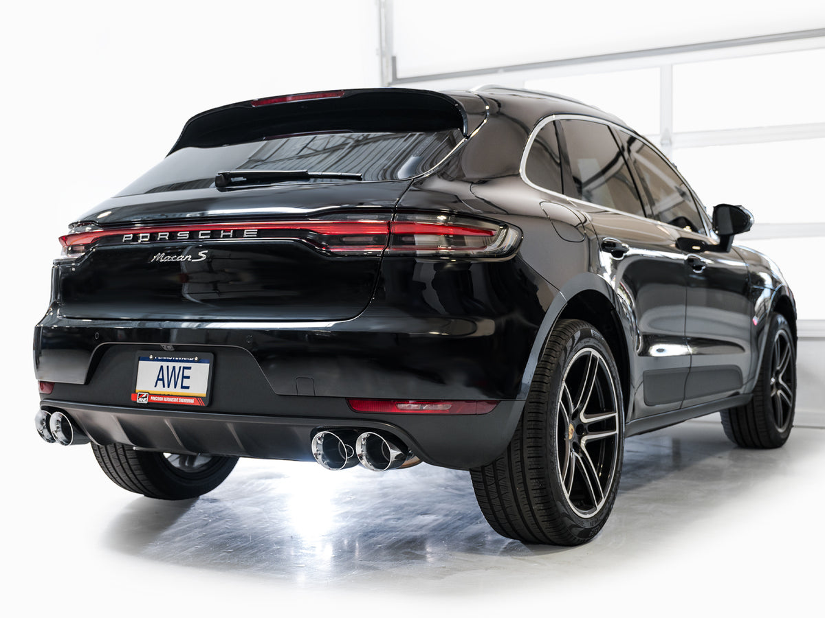 AWE Tuning 19-21 Porsche Macan 3.0T/2.9TT Touring Edition Catback Exhaust w/ Chrome Silver Tips - 3015-42951