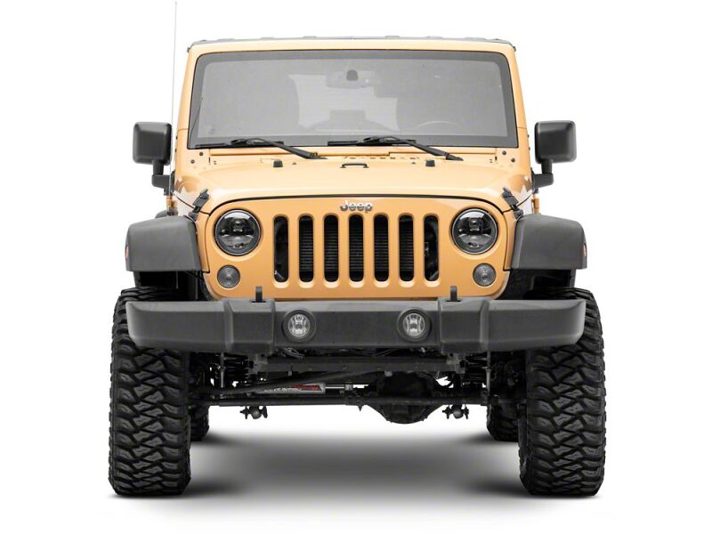 Raxiom 07-18 Jeep Wrangler JK Axial Series DB1 LED Headlights- Black Housing- Clear Lens - J181074 - close-up view 3