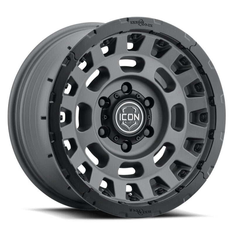 Icon Hammer Pro 17x8.5 / 6x5.5 / 25mm / 5.75in BS - Charcoal - 21017859057CH for 2021-2025 Ford Bronco - front view