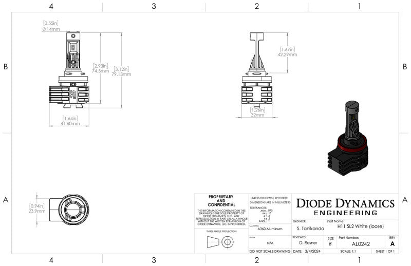 Diode Dynamics H11/H8/H9 White SL2 LED Bulbs (pair) - DD0467P