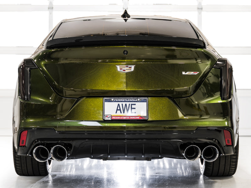 AWE Tuning 2021+ Cadillac CT4-V Blackwing SwitchPath Exhaust - Chrome Silver Tips - 3025-42436