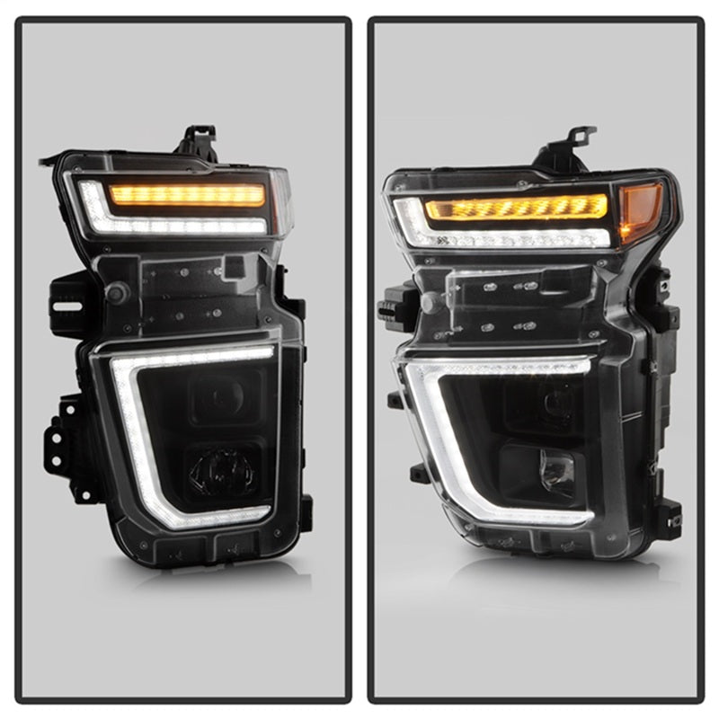Spyder 20-23 Chevy Silverado 2500/3500 Proj Headlights - LED DRL - Black PRO-YD-CSHD20SI-SEQ-BK - 5088796