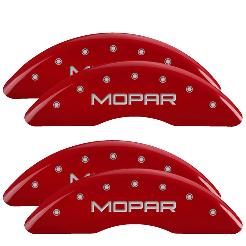 MGP 19-25 Ram 3500 4 Caliper Covers Engraved Front &amp; Rear - Red w/ MOPAR - 55007SMOPRD