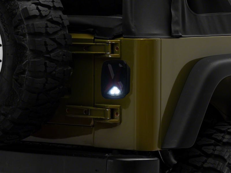 Raxiom 76-06 Jeep CJ7 Wrangler YJ &amp; TJ Gladiator LED Tail Lights- Blk Housing (Smoked Lens) - J177410