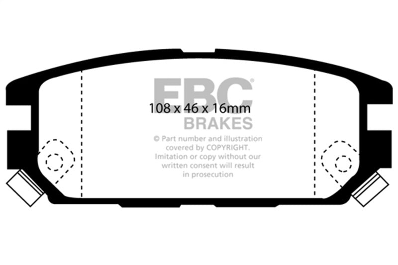 EBC 94-95 Eagle Talon 2.0 Turbo 4WD (2nd Generation)(284mm rear rotor) Ultimax2 Rear Brake Pads - UD532