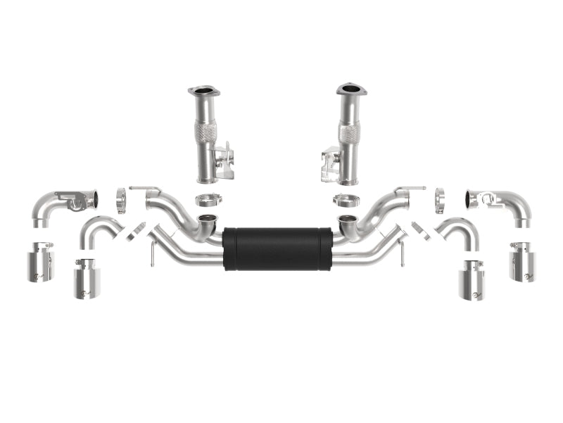 aFe MACH Force-Xp 3in to 2-1/2in 304SS Cat-Back 2020 Chevy Corvette (C8) 6.2L - Polished Tip - 49-34124-P