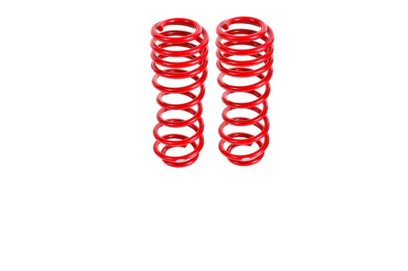 BMR 05-14 S197 Mustang GT/GT500 Rear Handling Version Lowering Springs - Red - SP067R for 2005-2014 Ford Mustang - front view