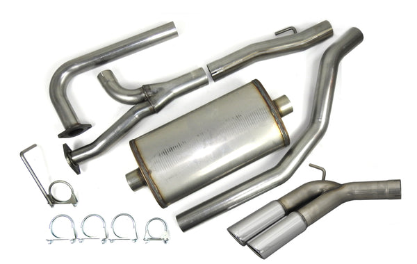 JBA 04-20 Nissan Titan 5.6L 409SS Pass Side Dual Exit Cat-Back Exhaust - 40-1403 for 2004-2021 Nissan TITAN - front view