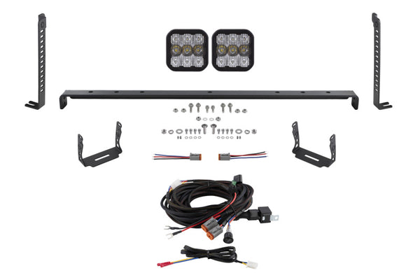Diode Dynamics 14-23 Toyota 4Runner SS5 Stealth Grille LED 2-Pod Kit - Pro White Combo - DD7536 for 2014-2024 Toyota 4Runner 