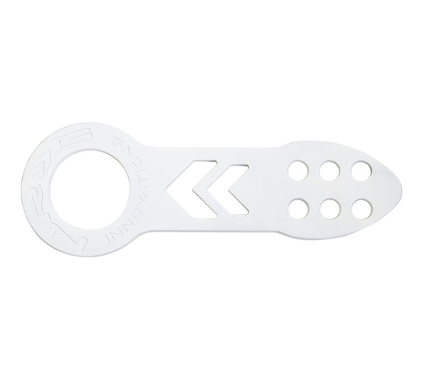 NRG Universal Front Tow Hook - White Powder Coat - TOW-100WT - front view
