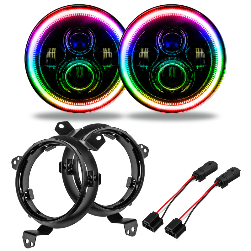 Oracle Jeep Wrangler JL/JT 7in. High Powered LED Headlights (Pair) - w/o Controller SEE WARRANTY - 5769J-334